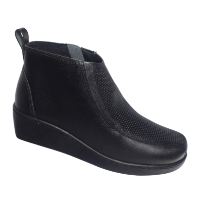 Romulo Bota Cuero Negro Mujer Talla 37 Ref 6373 